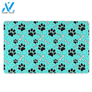 Blue Paw Door Mat