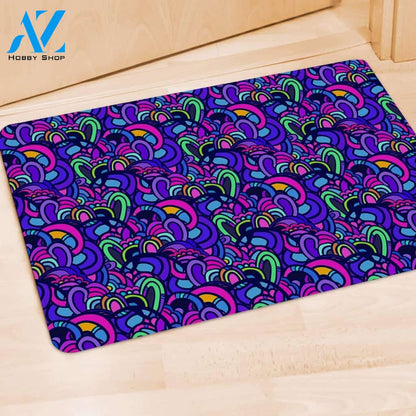 Blue Psychedelic Door Mat
