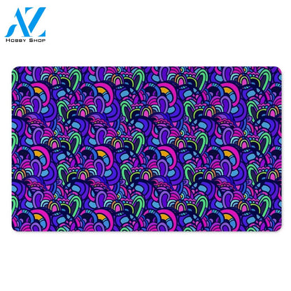 Blue Psychedelic Door Mat
