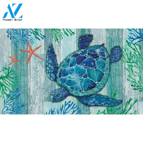 Blue Sea Turtle Starfish Underwater Non-Slip Printed Doormat Home Decor