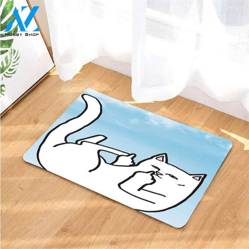 blue sky with cat ripndip doormats