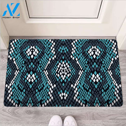 Blue Snakeskin Door Mat