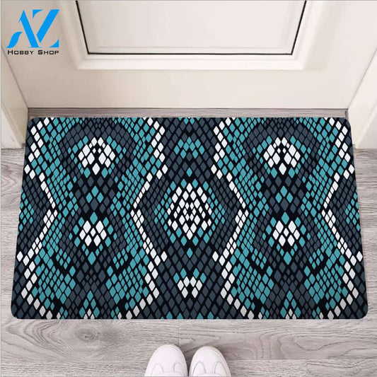 Blue Snakeskin Door Mat