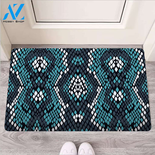 Blue Snakeskin Door Mat