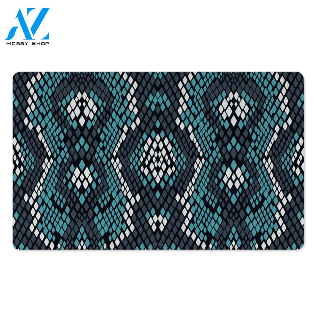 Blue Snakeskin Door Mat