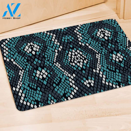 Blue Snakeskin Door Mat