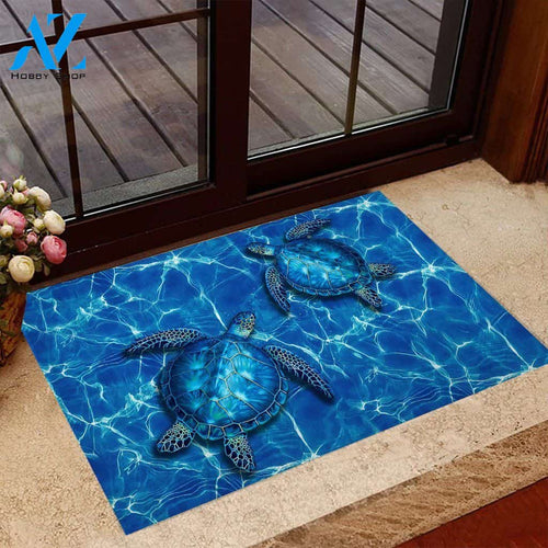Blue Turtles Ocean Printed Doormat Home Decor