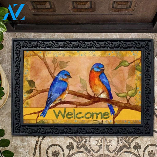 Bluebirds on a Branch Doormat - 18