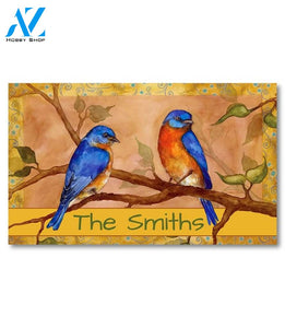 Bluebirds on a Branch Personalized Doormat - 18" x 30"