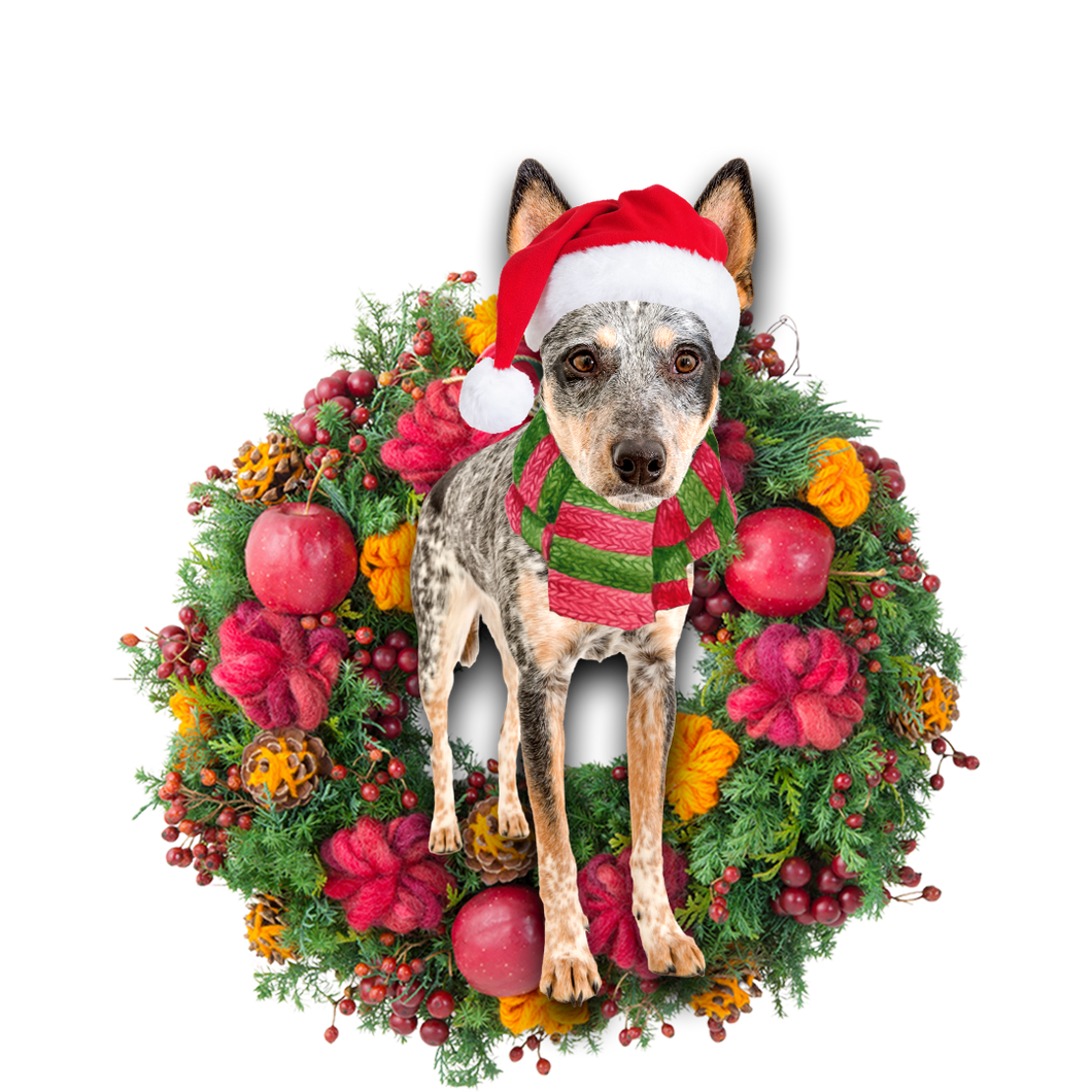 Godmerch- Ornament- Blue Heeler Christmas Ornament, Happy Christmas Ornament, Car Ornament