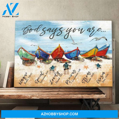 Boats God Says You Are Canvas, Christian Canvas, Jesus Canvas, 2