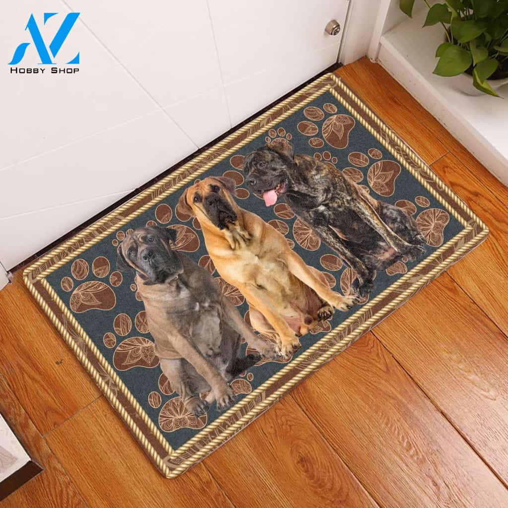 Boerboel Flower Paw - Dog Doormat Welcome Mat House Warming Gift Home Decor Gift for Dog Lovers Funny Doormat Gift Idea