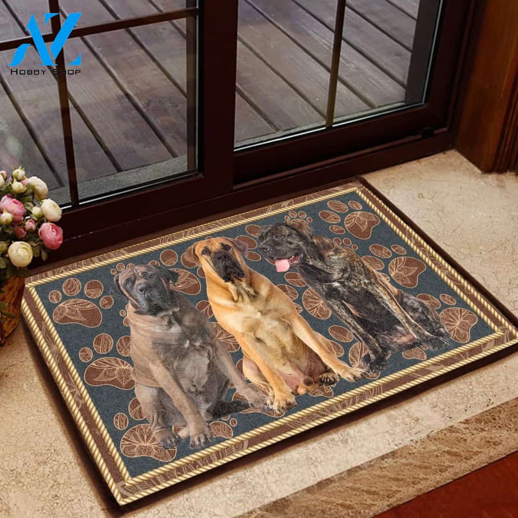 Boerboel Flower Paw - Dog Doormat Welcome Mat House Warming Gift Home Decor Gift for Dog Lovers Funny Doormat Gift Idea