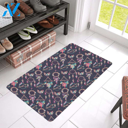 Boho Dream Catcher Colorful Rubber Doormat