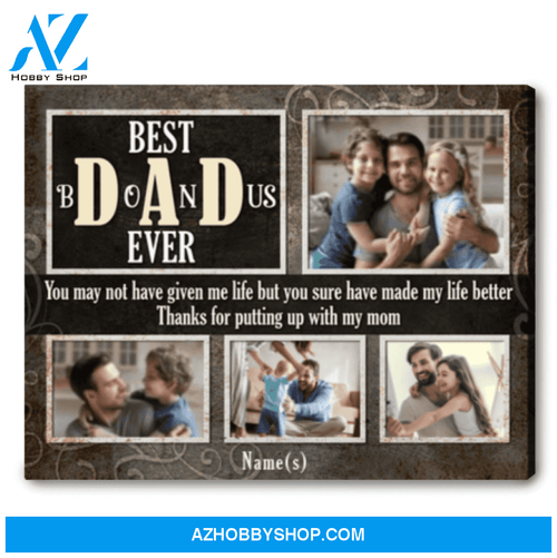 Bonus Dad Father's Day Gift Custom Photo Bonus Dad Canvas Print