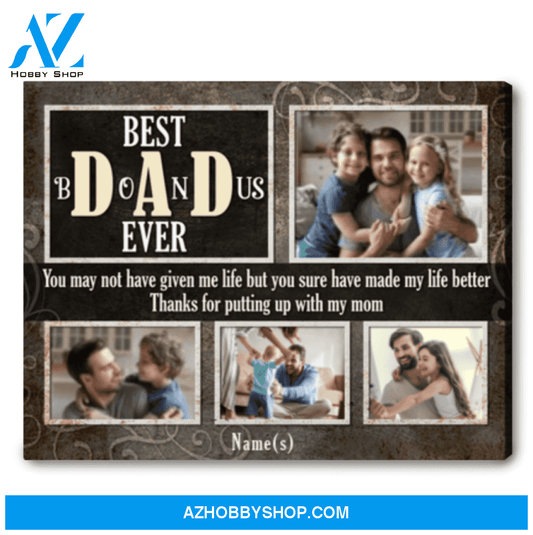 Bonus Dad Father's Day Gift Custom Photo Bonus Dad Canvas Print