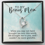 Bonus Mom Grateful Forever Love Heart Necklace