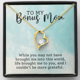 Bonus Mom Grateful Forever Love Heart Necklace