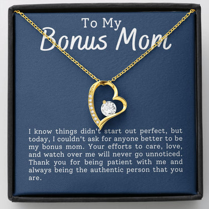 Bonus Mom Patience Forever Love Heart Necklace Gift For Stepmother