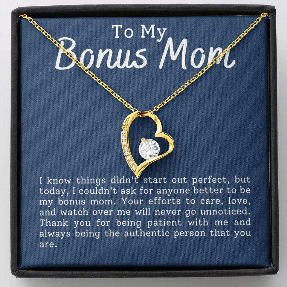 Bonus Mom Patience Forever Love Heart Necklace Gift For Stepmother