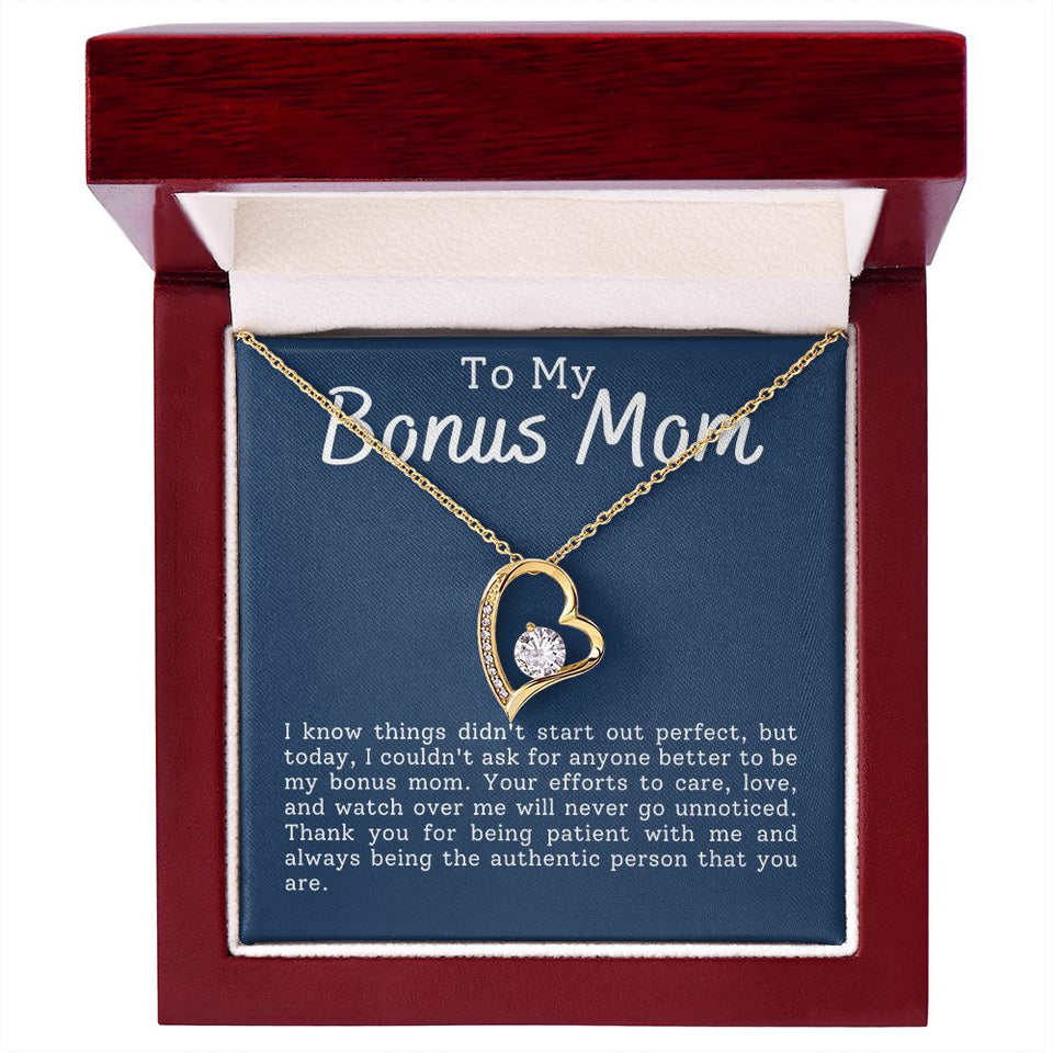 Bonus Mom Patience Forever Love Heart Necklace Gift For Stepmother