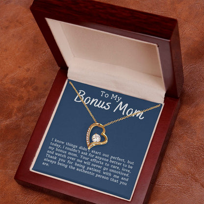 Bonus Mom Patience Forever Love Heart Necklace Gift For Stepmother