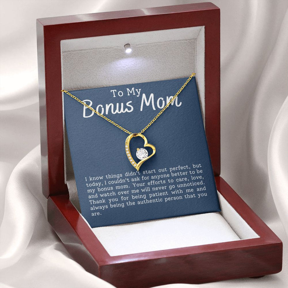 Bonus Mom Patience Forever Love Heart Necklace Gift For Stepmother