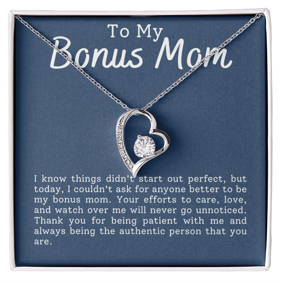 Bonus Mom Patience Forever Love Heart Necklace Gift For Stepmother