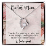 Bonus Mom -Thank You - Forever Love Heart Necklace Gift for Stepmother