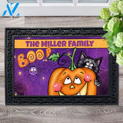 Boo Pumpkin Personalized Doormat - 18" x 30"