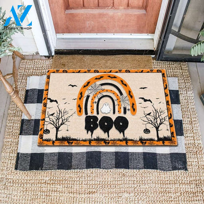 Boo Rainbow Halloween Doormat Gift For Friend Family Home Decor Warm House Gift Welcome Mat