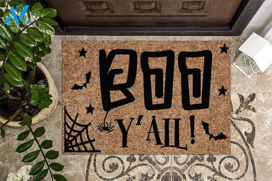 Boo Y'all Halloween Funny Indoor And Outdoor Doormat Warm House Gift Welcome Mat Birthday Gift For Halloween