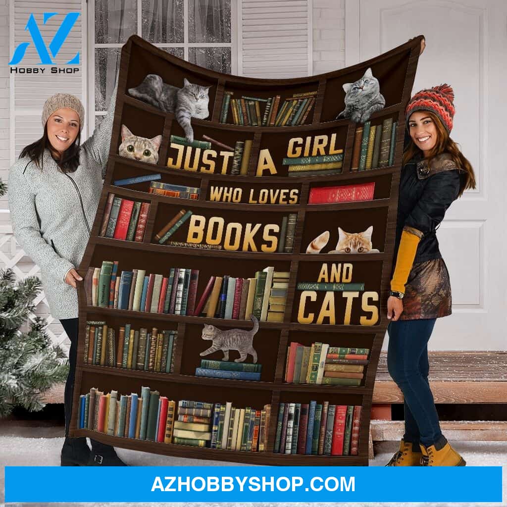 Book And Cat Who Love Fleece Blanket