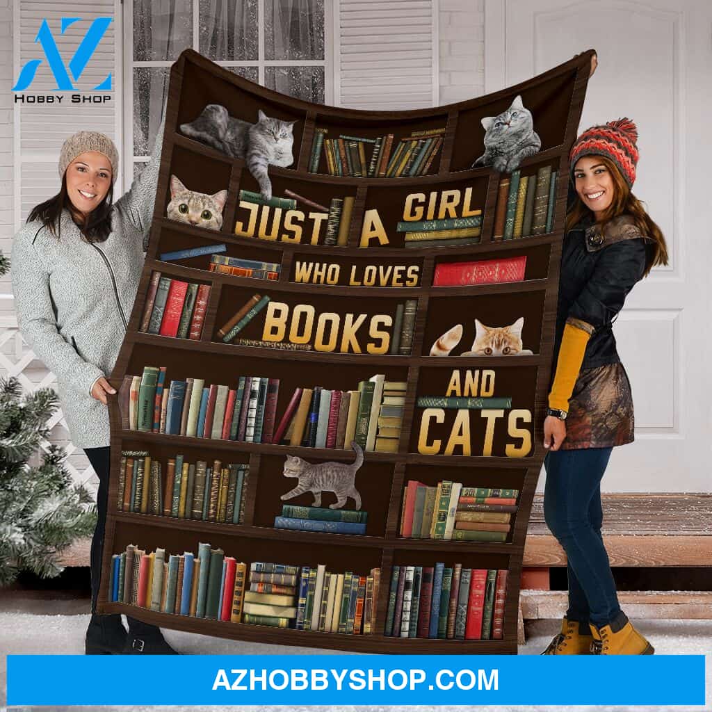 Book And Cat Who Love Fleece Blanket