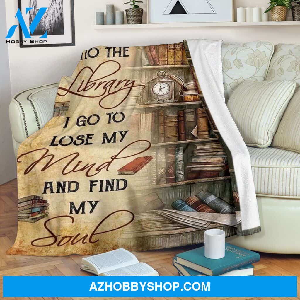 Book And Into The Library Flecee Blanket Best Friend Gifts