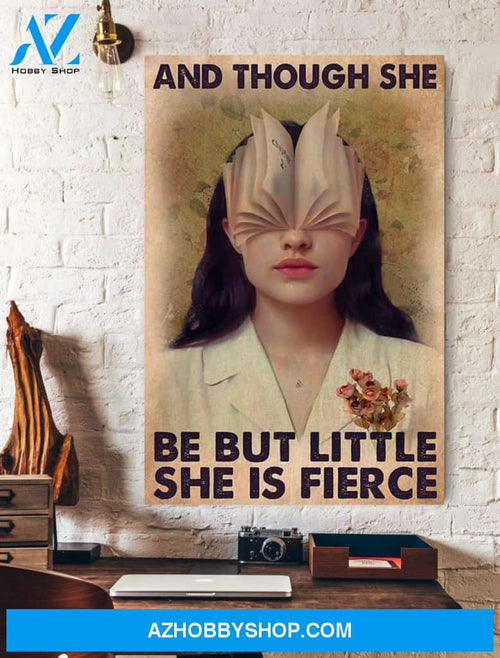 Book And Though She Be But Little She Is Fierce Wall Art Canvas Prints Unique Gifts