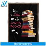 Book Blanket, Book Lover Fleece Blanket Gift For Librarian Just A Girl Who Love Books Gift For Reading Book