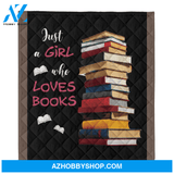 Book Blanket, Book Lover Fleece Blanket Gift For Librarian Just A Girl Who Love Books Gift For Reading Book