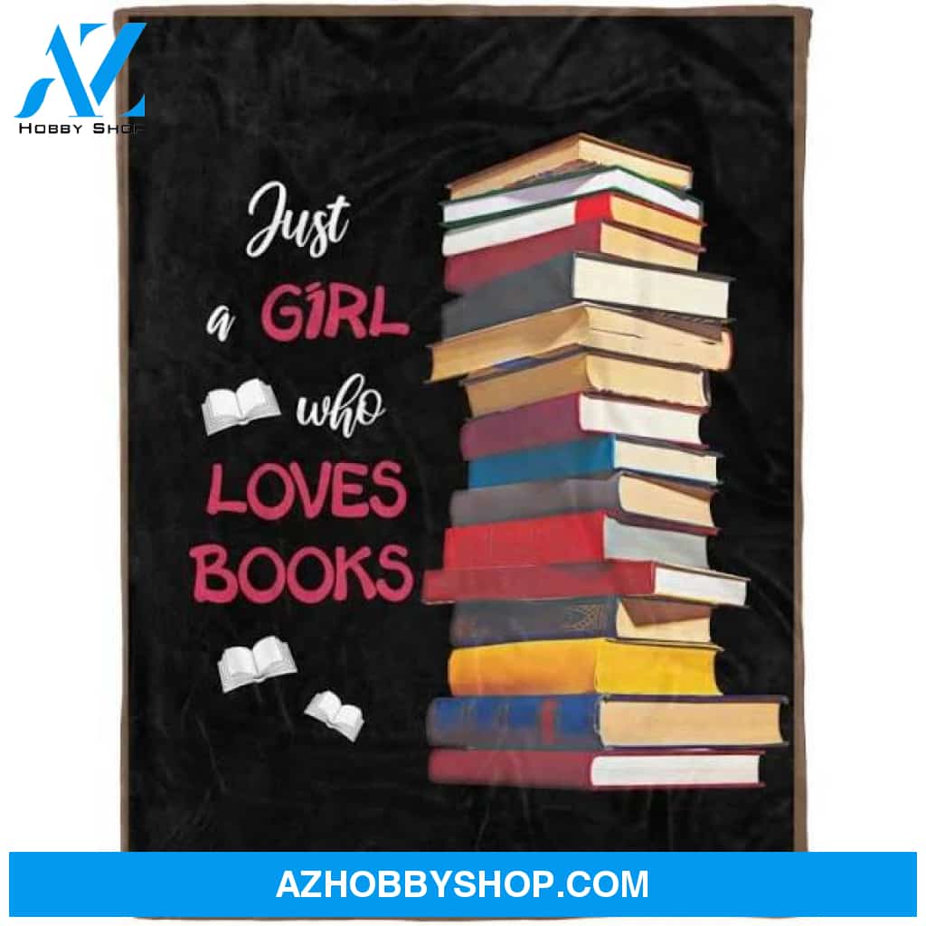 Book Blanket, Book Lover Fleece Blanket Gift For Librarian Just A Girl Who Love Books Gift For Reading Book