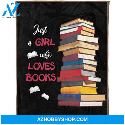 Book Blanket, Book Lover Fleece Blanket Gift For Librarian Just A Girl Who Love Books Gift For Reading Book
