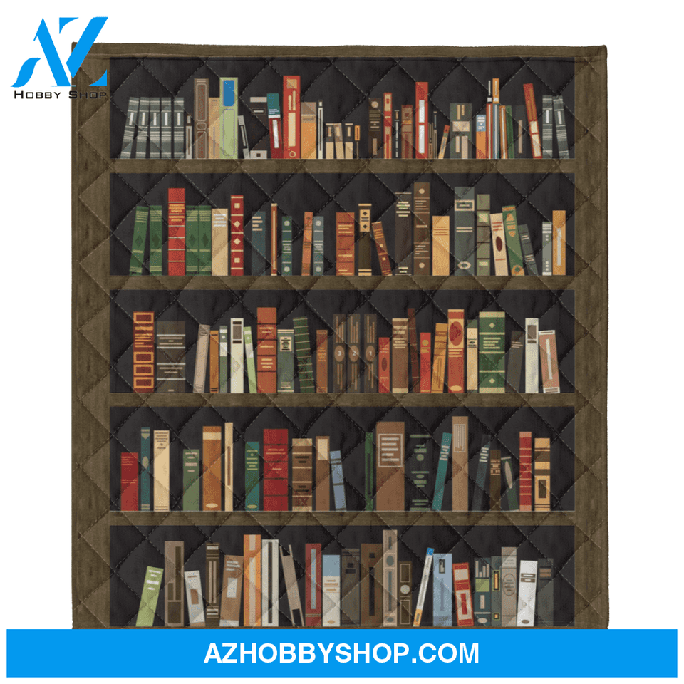 Book Blanket, Book Lovers Blanket - Book Shelf Vintage Fleece Blanket