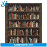 Book Blanket, Book Lovers Blanket - Book Shelf Vintage Fleece Blanket