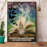 Book Butterfly Between The Pages Of A Book Is A Lovely Place To Be Paper Poster No Frame Matte Canvas Wall Decor