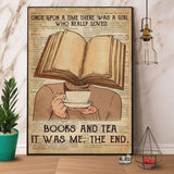 Book Head A Girl Who Really Loved Books And Tea Paper Poster No Frame Matte Canvas Wall Decor