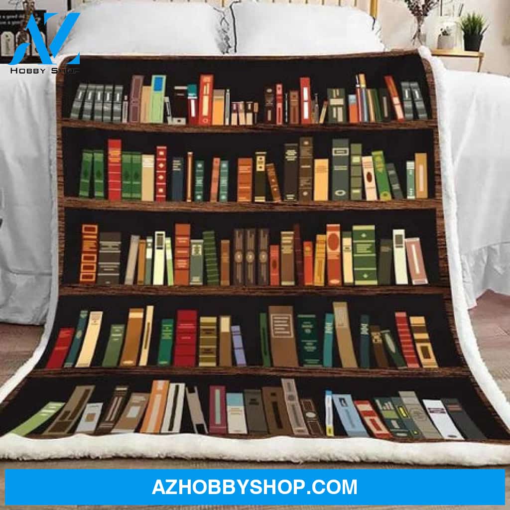 Book Lovers Blanket, Book Shelf Vintage Gift For Book Lovers, Bookworm