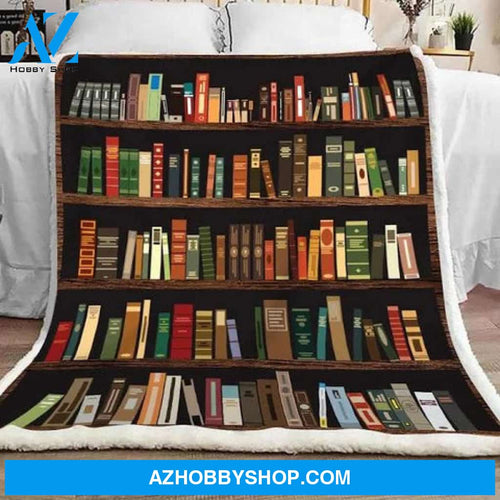Book Lovers Blanket, Book Shelf Vintage Gift For Book Lovers, Bookworm