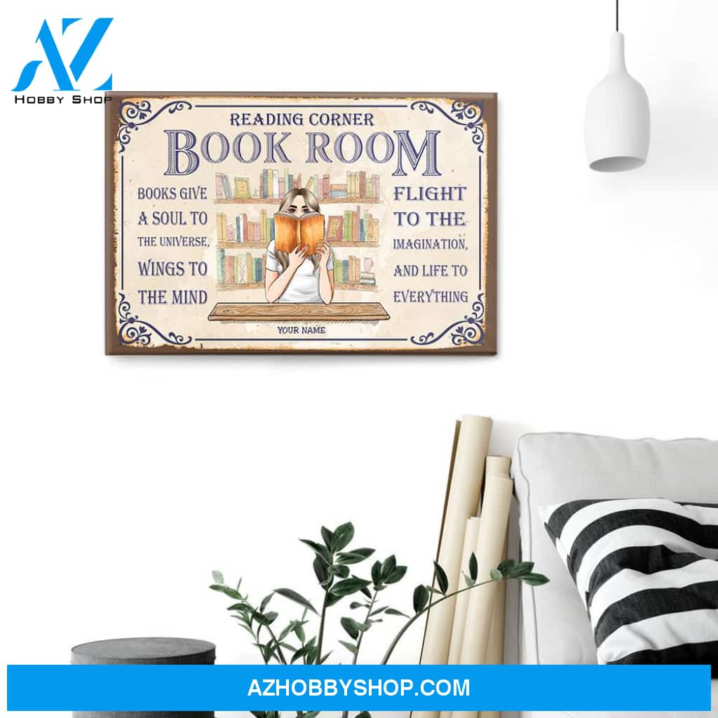 Books Give A Soul To The - Personalized Canvas/Poster - Gift For Book Lovers