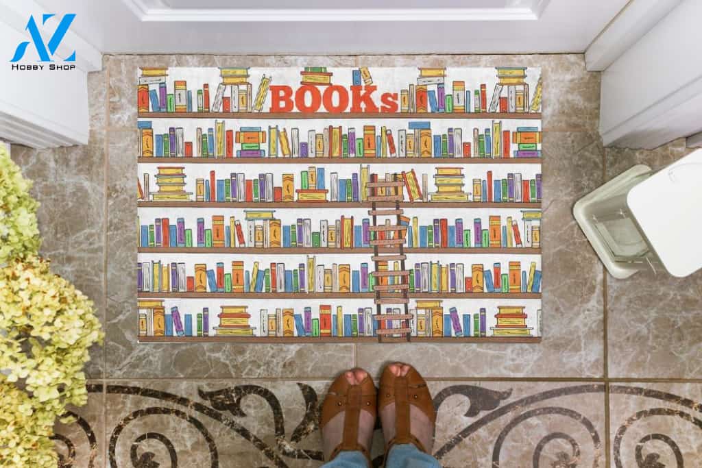 Personalized Name Family House Books Indoor And Outdoor Doormat Warm House Gift Welcome Mat Gift For Book Lovers Gift For Friend Gift For Family Birthday Gift