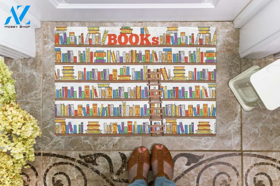 Personalized Name Family House Books Indoor And Outdoor Doormat Warm House Gift Welcome Mat Gift For Book Lovers Gift For Friend Gift For Family Birthday Gift