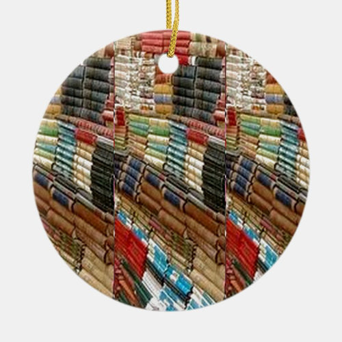 Books Bookworm Library Read Learn Bookshelf Gifts Ceramic Ornament